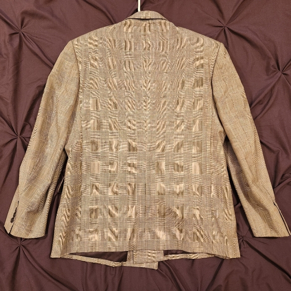 Original Balmain! Vintage 6-Button Double-Breasted Glen Plaid Jacket - Picture 3 of 7